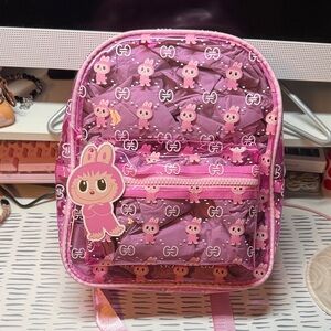 Charming Pink Labubu Kids Backpack